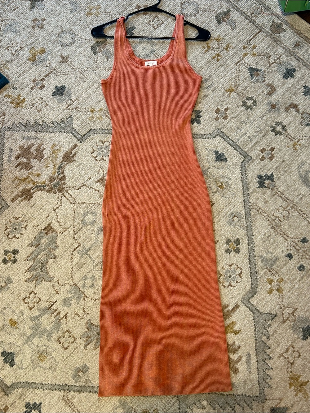 Better Be Ribbed Tank Maxi Dress in Rust Orange